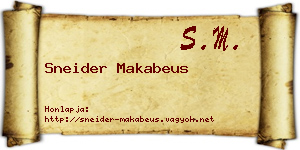 Sneider Makabeus névjegykártya